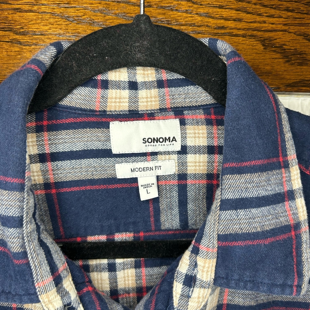 Sonoma Blue and Red Plaid Shirt